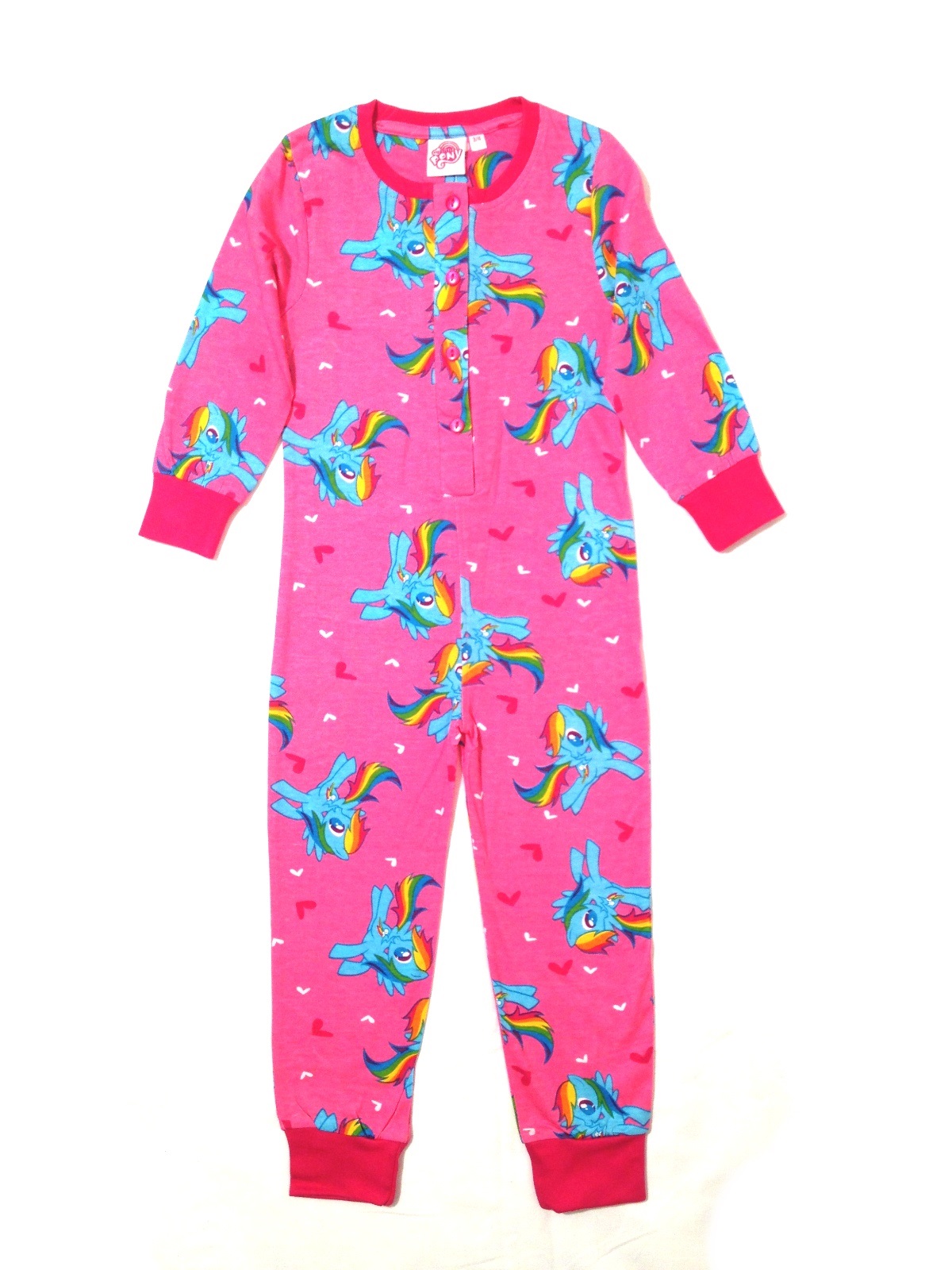 Kids Girls My Little Pony Onesie Pink Pyjamas 100% Cotton Pjs Size 3 ...