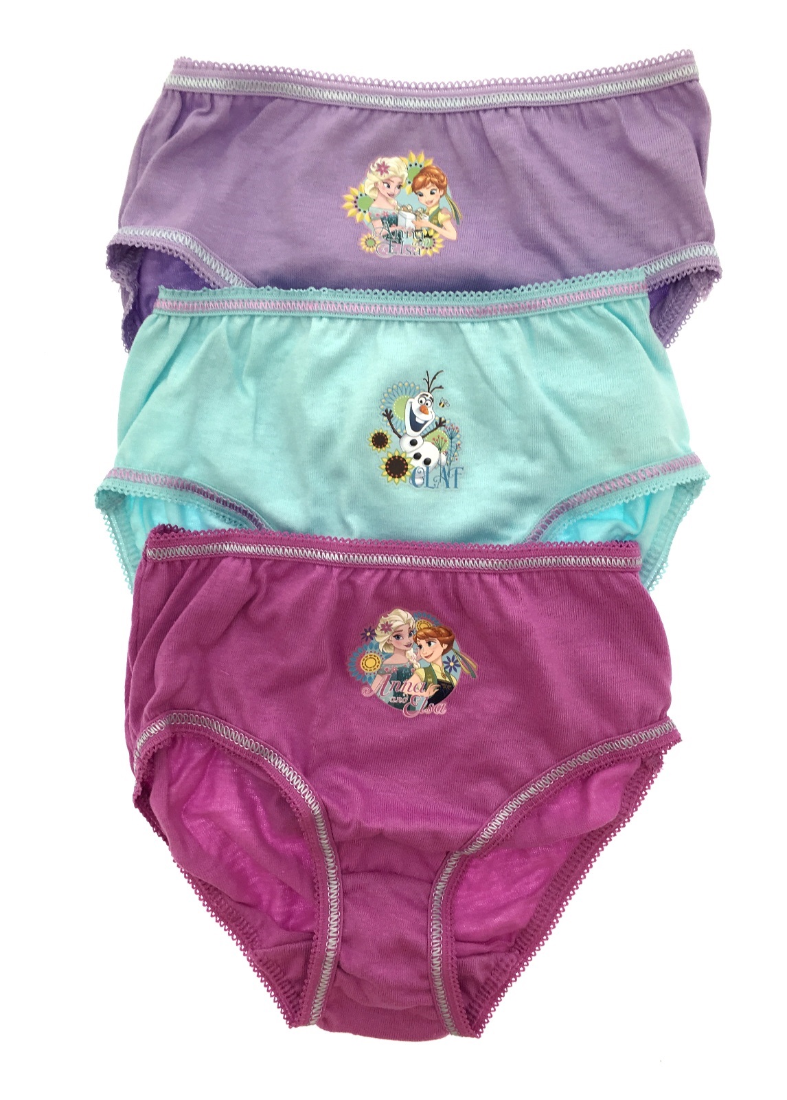 Disney Frozen Elsa Anna Briefs Kids Girls 3 Multipack Underwear Size 2 ...