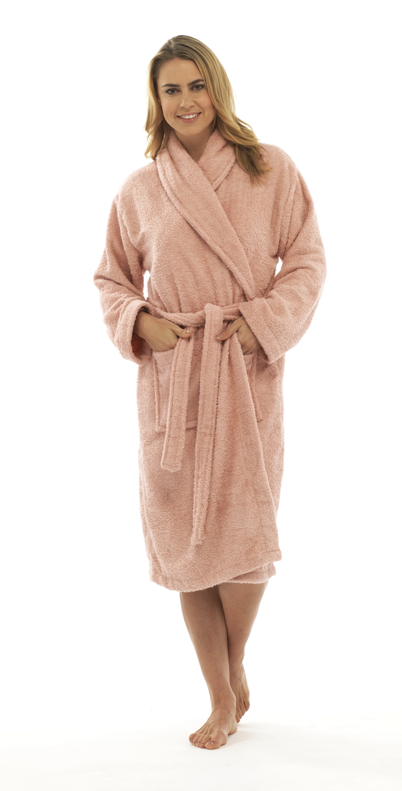 Womens Pure 100 Cotton Luxury Towelling Bath Robes Dressing Gowns Size