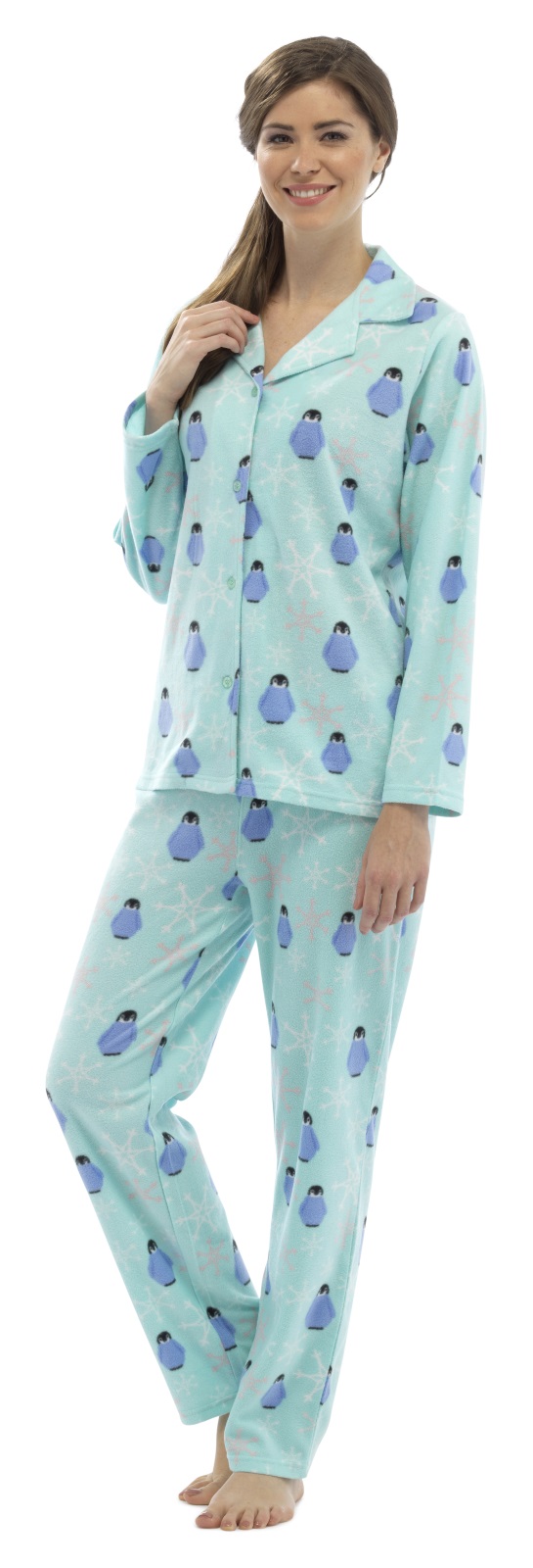 Womens Luxury Full Length Fleece Pyjamas Animal Sheep Pjs Ladies Size ...