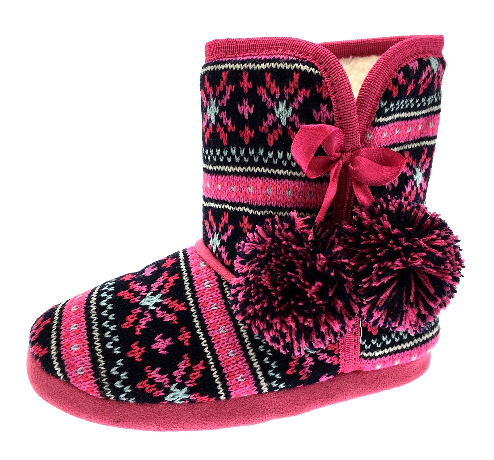 Kids Girls Novelty Slipper Boots Booties Teddy Bear Rabbit Slippers ...