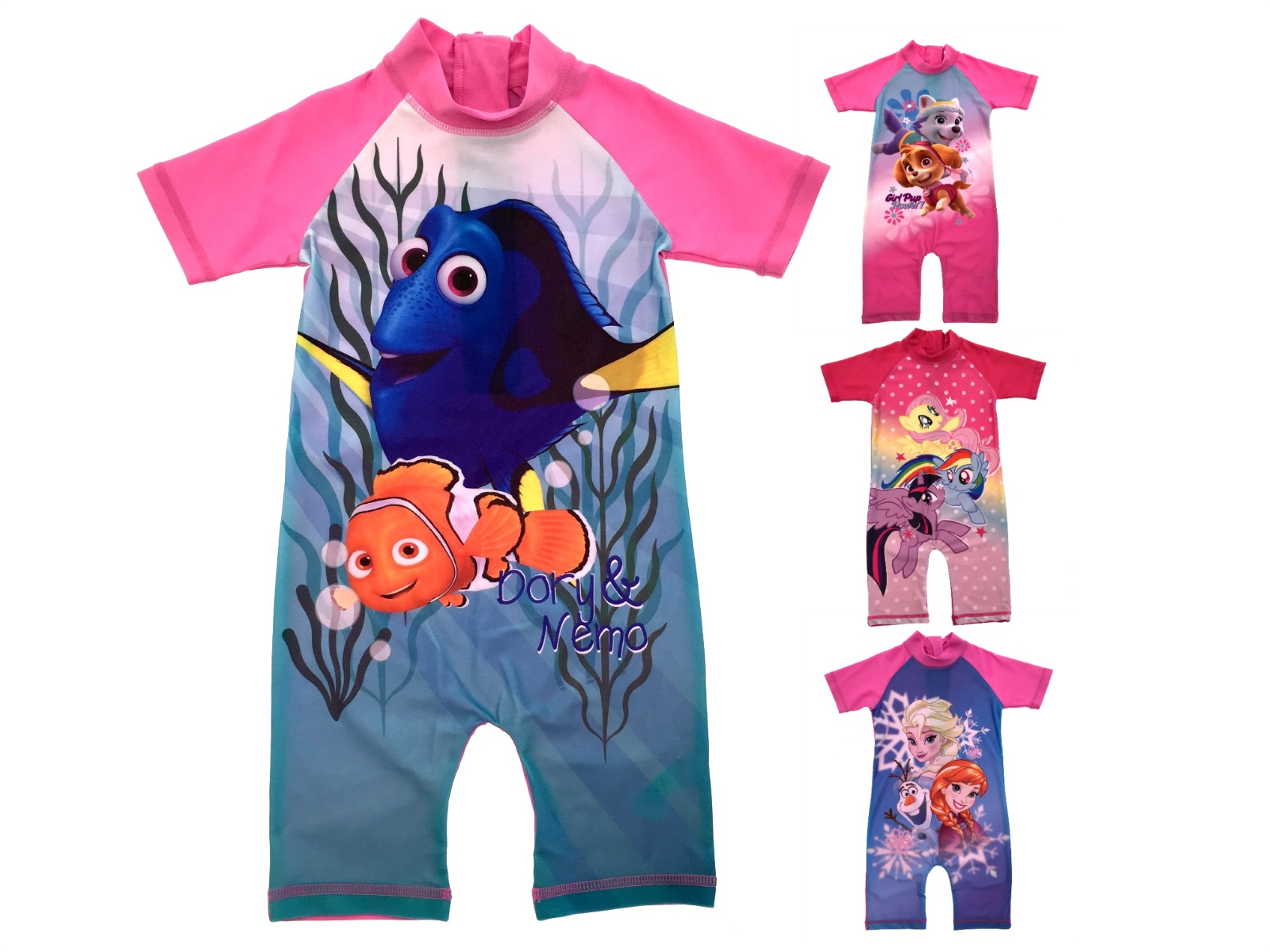 Girls Character Swimsuits Sun Safe Beach Swimming Costume Sunsuit Kids ...