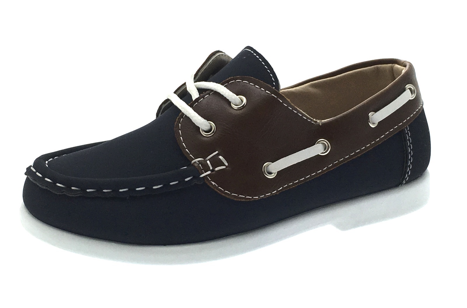 navy blue deck shoes