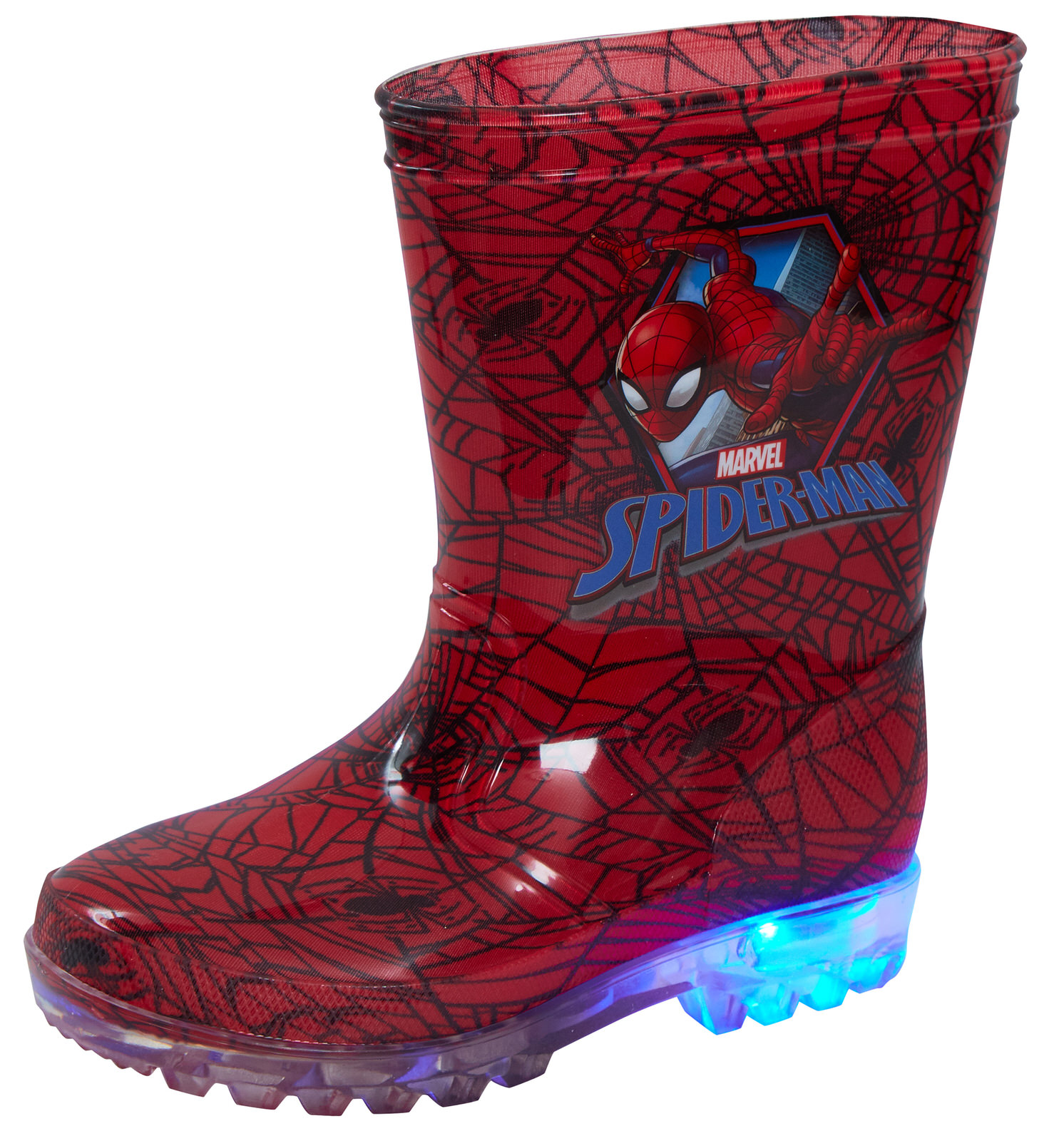 Bottes Marvel Spiderman Light Up Wellington super heros lingettes de pluie garco