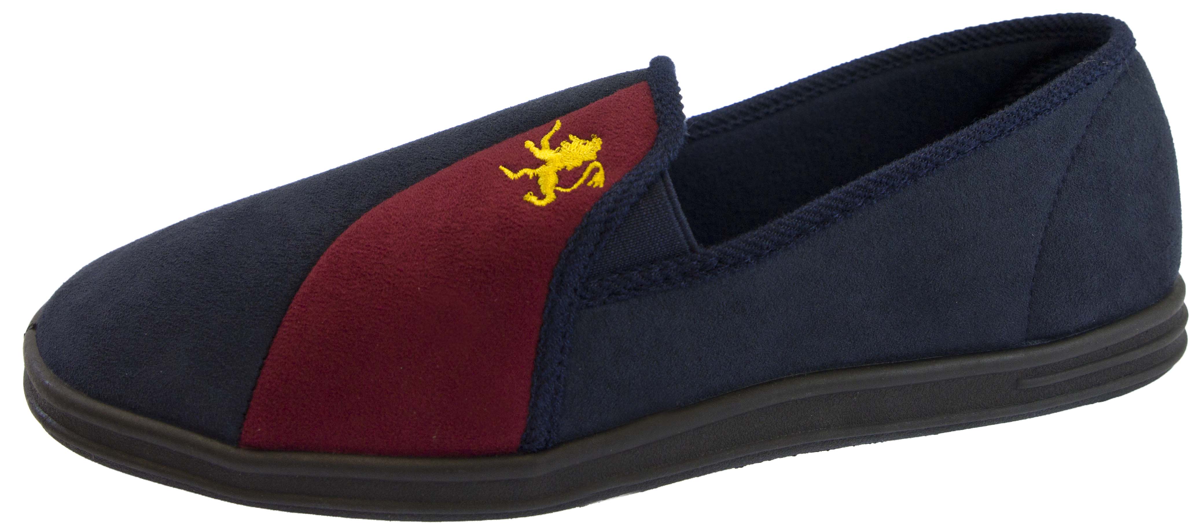 Mens Slippers Slip On Comfort Wide Fitting Mules Twin Gusset House Shoes Size