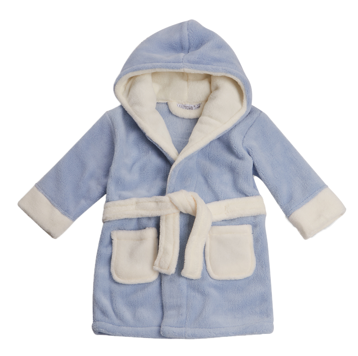 Baby Boys Hooded Fleece Dressing Gown Soft Bath Robe Wrap Towel Toddler ...