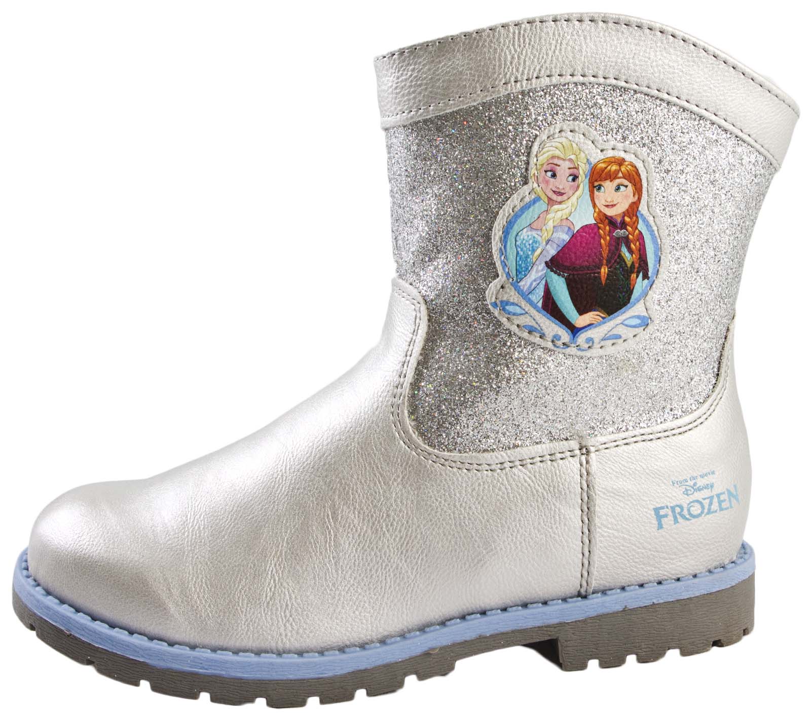 Girls Disney Frozen Warm Winter Boots Faux Fur Trim Snow Shoes Kids ...