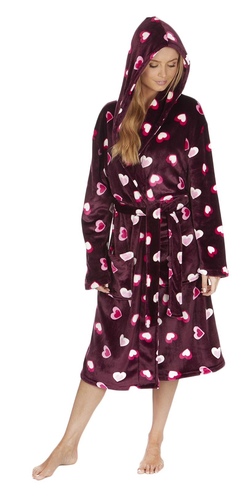 Womens Full Length Luxury Flannel Fleece Dressing Gown Bath Robe Housecoat Size eBay