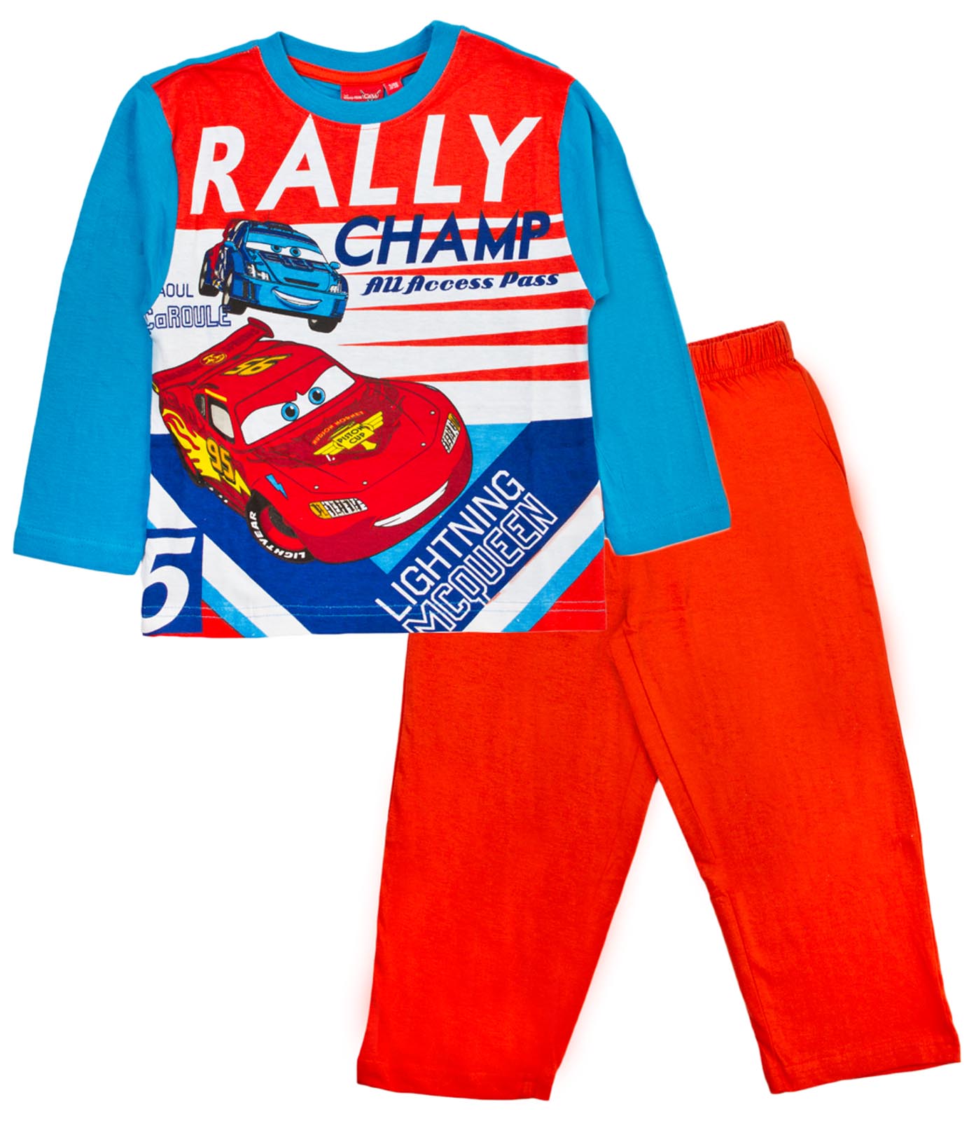 Kid Boys Official Disney Cars Lightning McQueen Long Pyjamas PJ'S Set