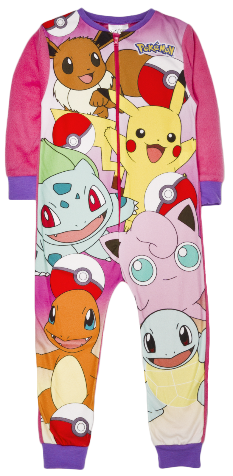 Girls Pokemon Fleece Onesie Novelty Pikachu Dress Up Pyjamas PJ's ...