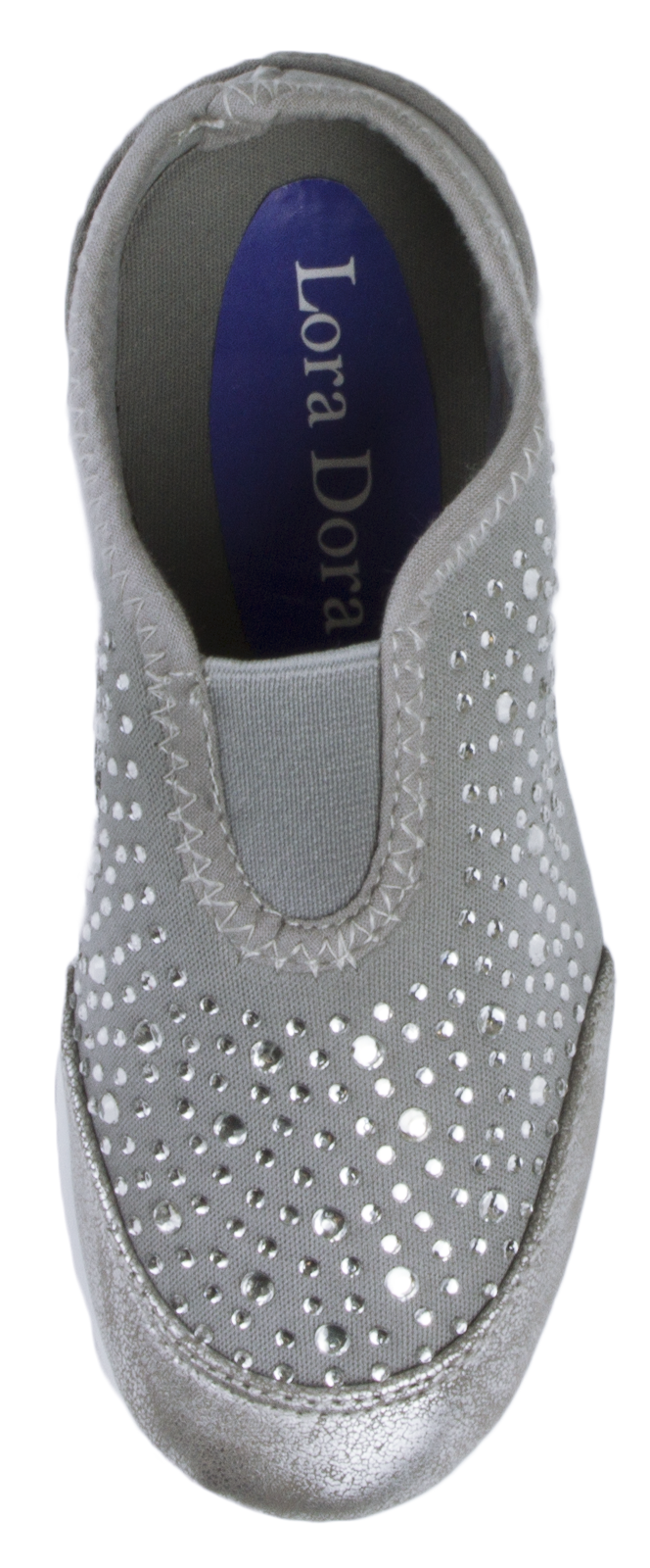 Lora Dora Girls Trainers Metallic Glitter Hook /& Loop Speed Lace Up