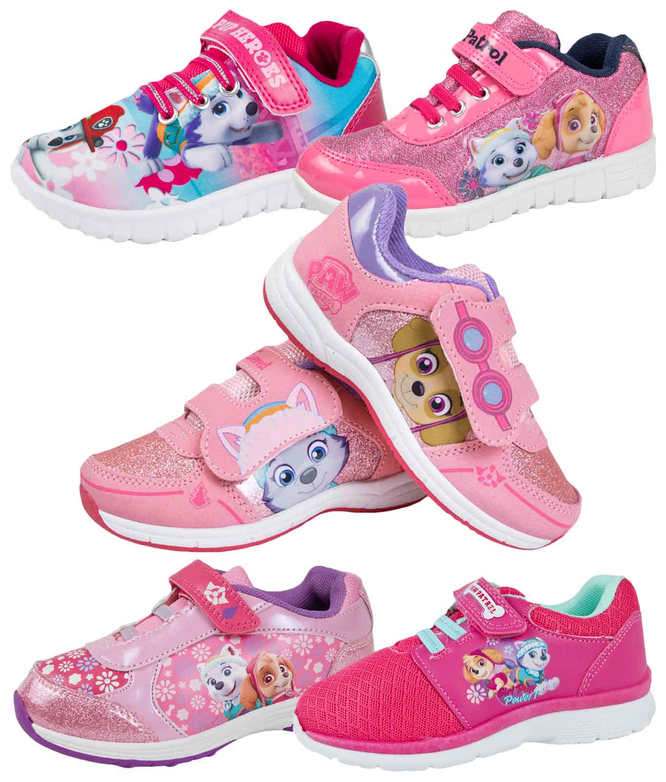 Paw Patrol Skye Sports Trainers Girls Glitter Skate Shoes Pumps Kids ...