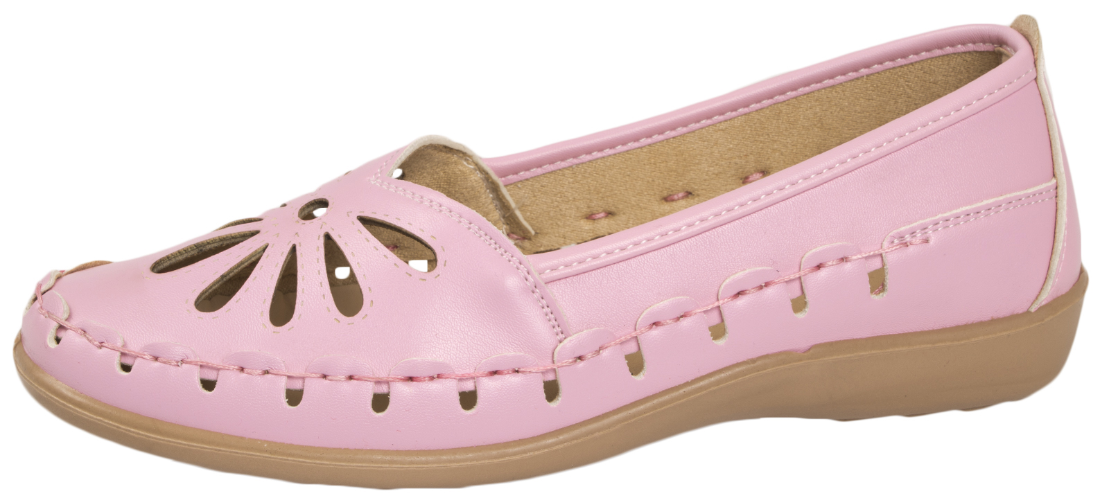 Womens Casual Comfort Loafers Faux Leather Driving Work Pumps Cut Out Sandals 