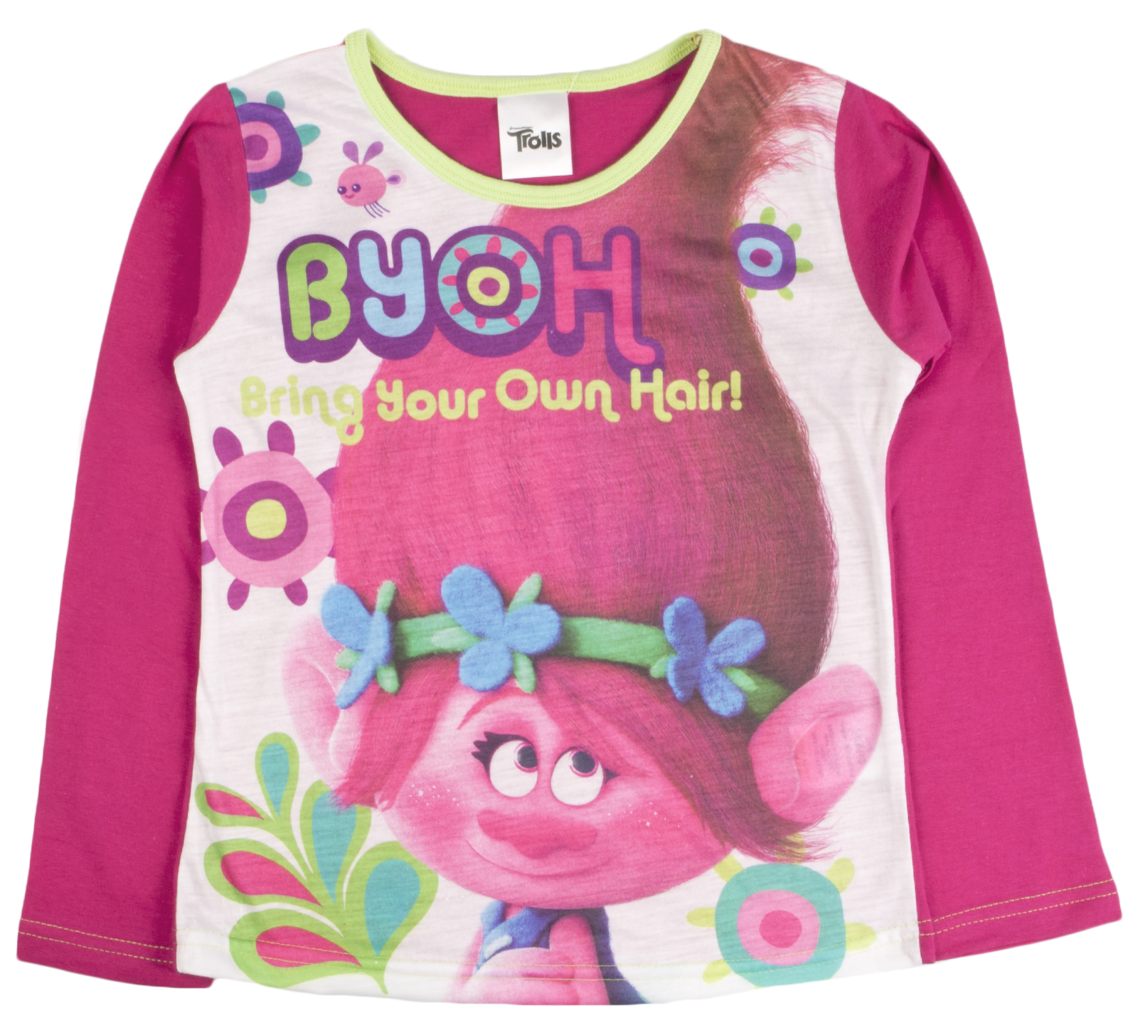 Girls Trolls Pyjamas Full Length Pink Poppy Branch Pjs 2 Piece Pj Set ...