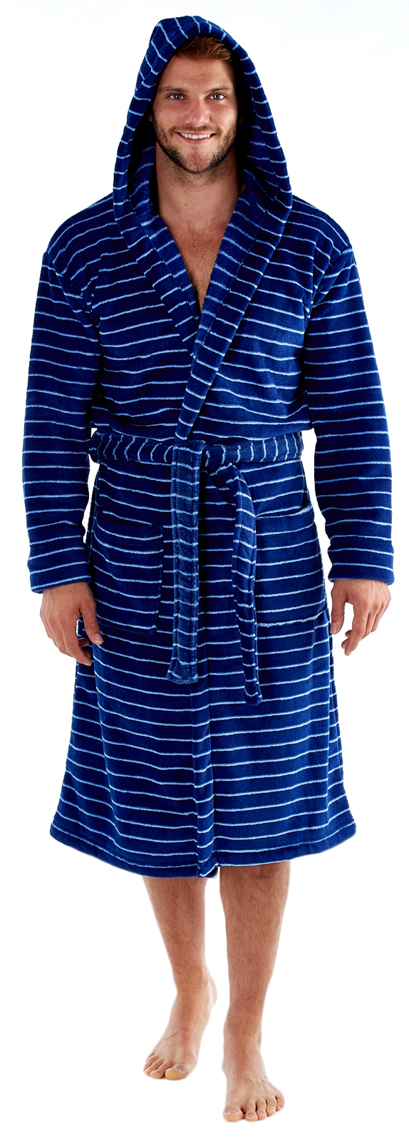 Mens Luxury Dressing Gowns Fleece Bath Robes House Coat Robe + Belt