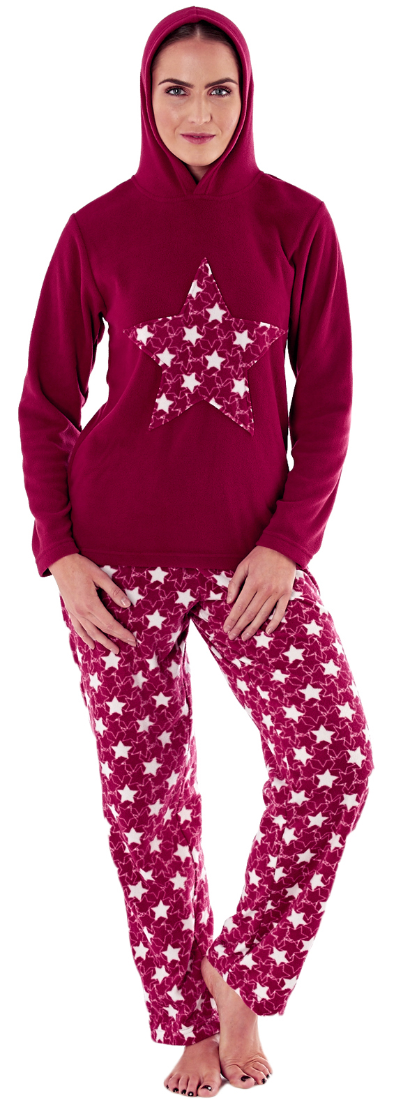 Womens Soft Fleece Pyjamas Lounge Set Twosie Warm Pjs Ladies Lounge