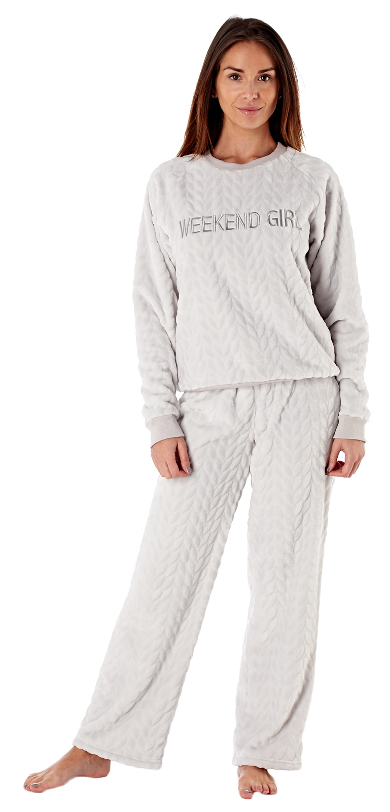 Womens Soft Fleece Pyjamas Lounge Set Twosie Warm Pjs Ladies Lounge