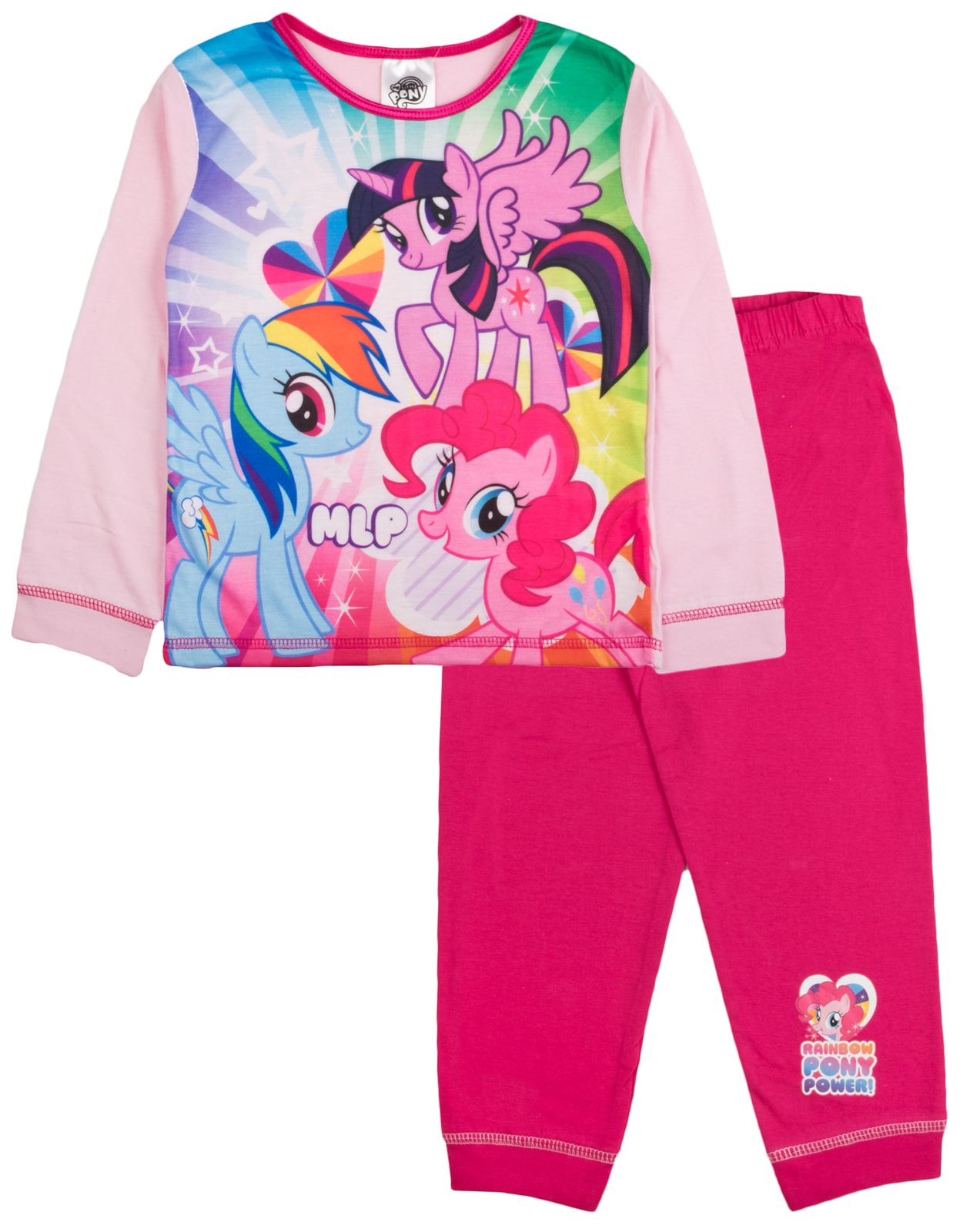 Kids Girls Pyjamas My Little Pony Long 2 Piece Long Pj's Set MLP ...