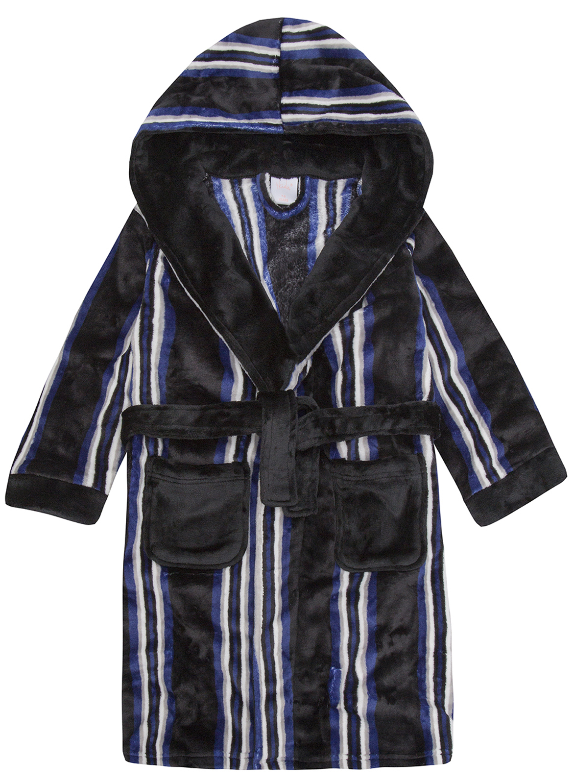 Boys Luxury Fleece Dressing Gown Hooded Bath Robe Housecoat Kids Infant