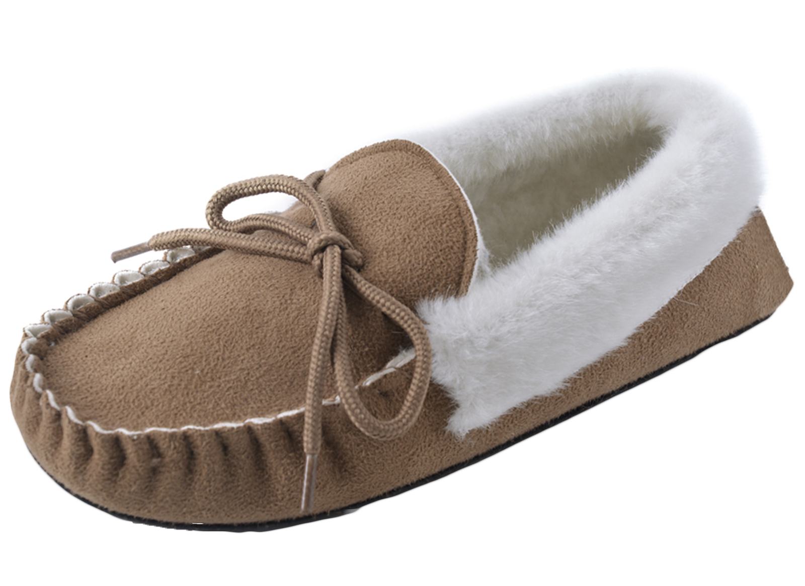 Womens Luxury Faux Fur Lined Moccasins Ladies Comfort Slippers Xmas Gift Size - Picture 7 of 13