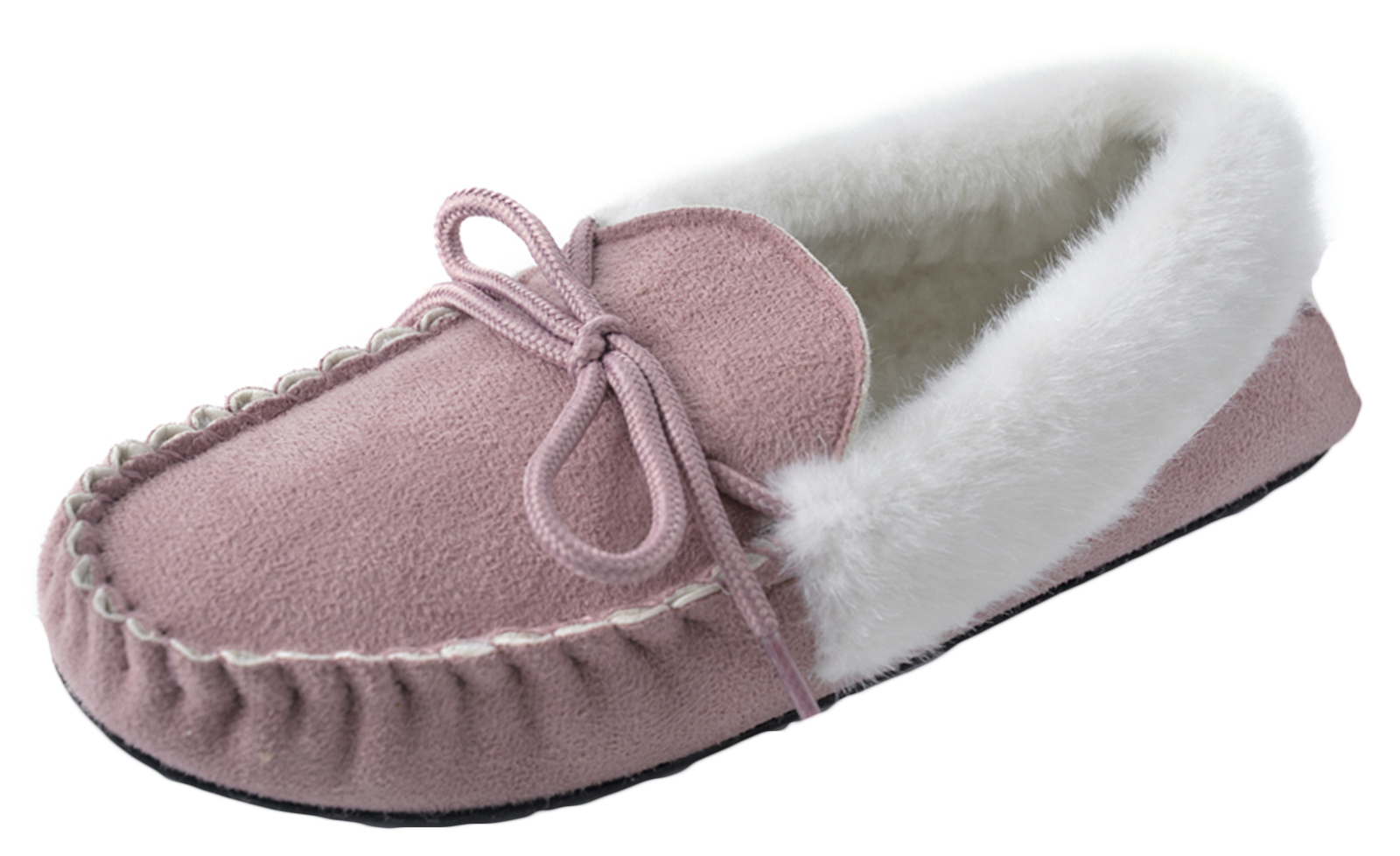 Womens Luxury Faux Fur Lined Moccasins Ladies Comfort Slippers Xmas Gift Size - Picture 10 of 13