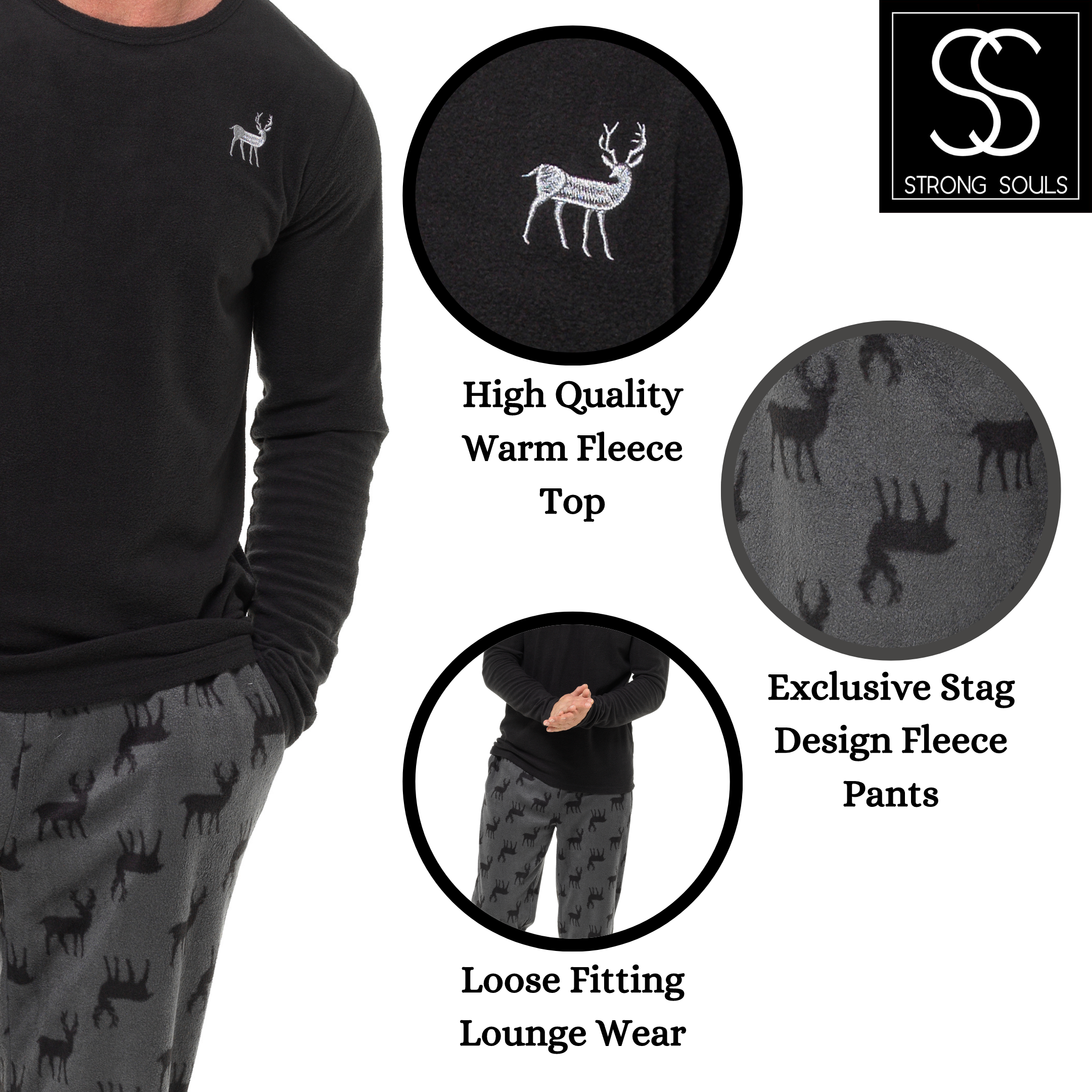 Mens 2 Piece Luxury Full Length Pyjamas Set Gents Boys Pjs Pj's Xmas Gift Size - Picture 35 of 55