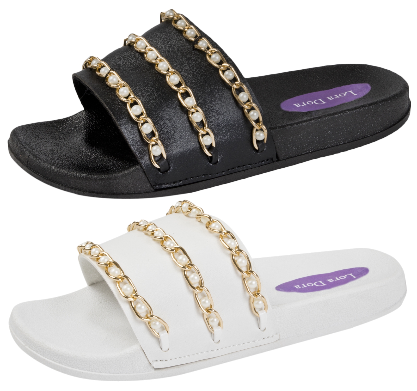 Ladies Womens Flat Slip On Summer Sliders Mules Sandals Flip Flops Shoes Size