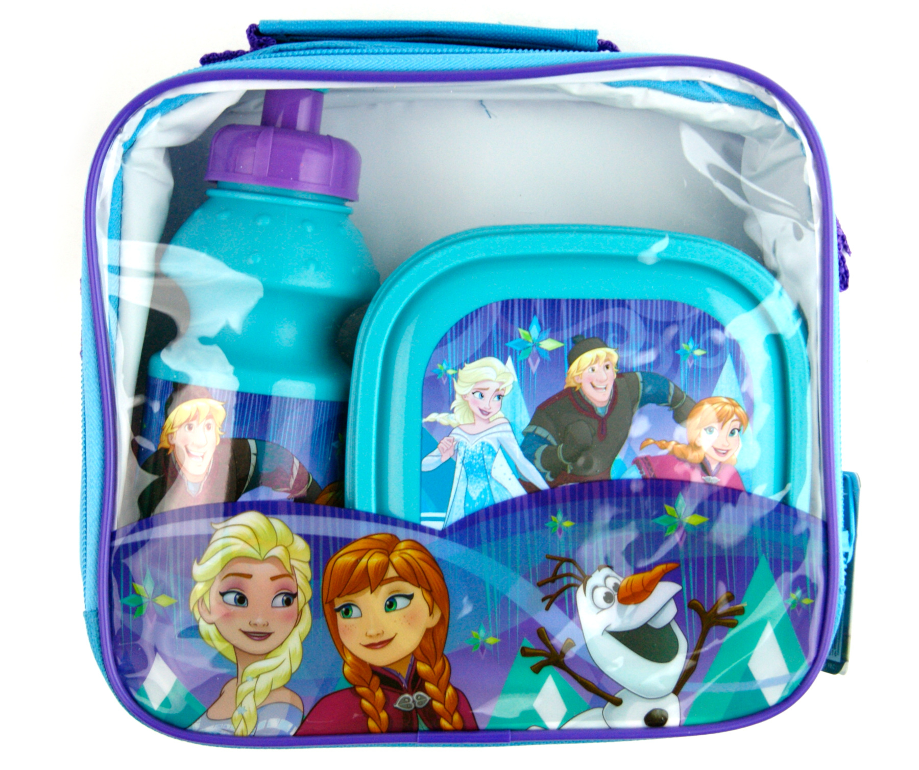 Girls Boys Character Lunch Bag Lunch Box + Bottle 3 Pack Set Kids