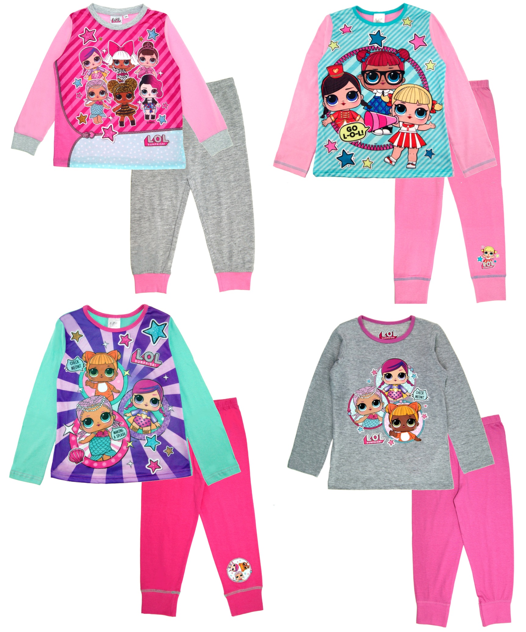 L.O.L Surprise ! Kids Girls LOL Dolls Pyjamas Long Pj's Set Nightwear