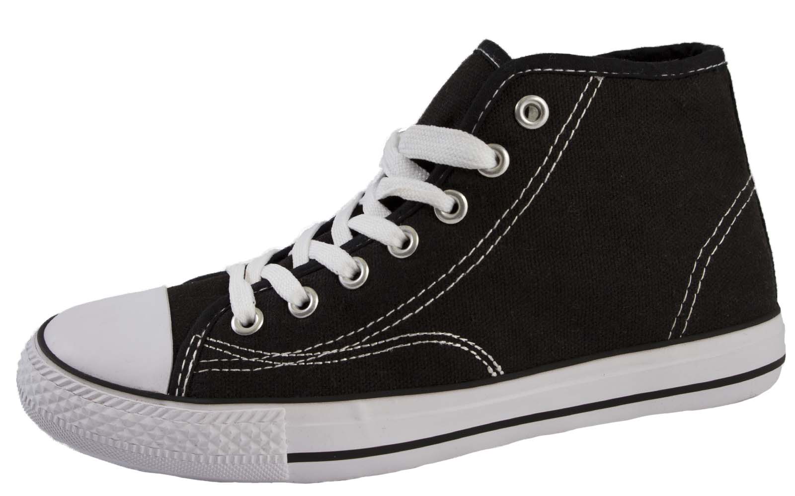 hi top canvas trainers