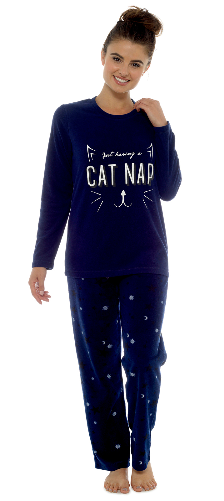 Womens Soft Fleece Pyjamas Lounge Set Twosie Warm Pjs Ladies Lounge