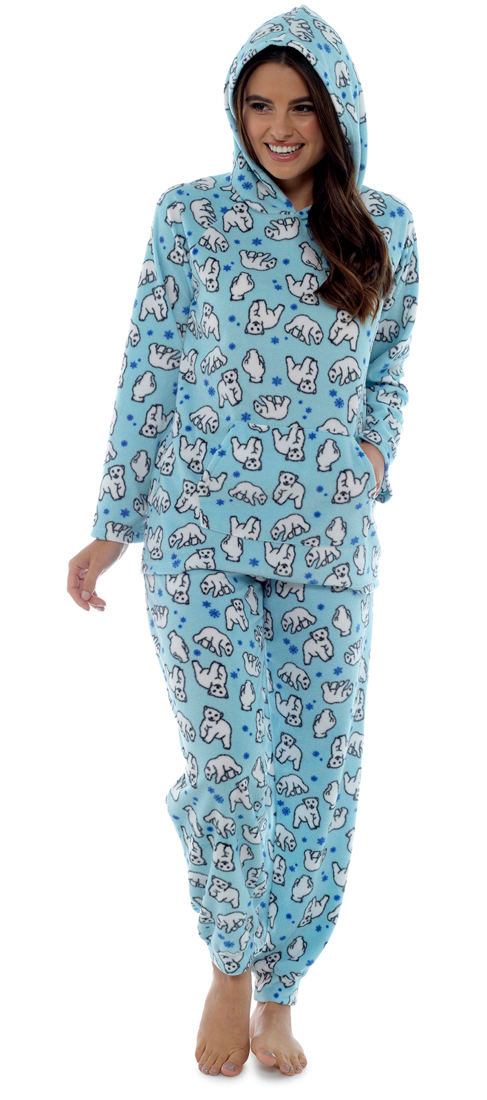 Womens Soft Fleece Pyjamas Lounge Set Twosie Warm Pjs Ladies Lounge