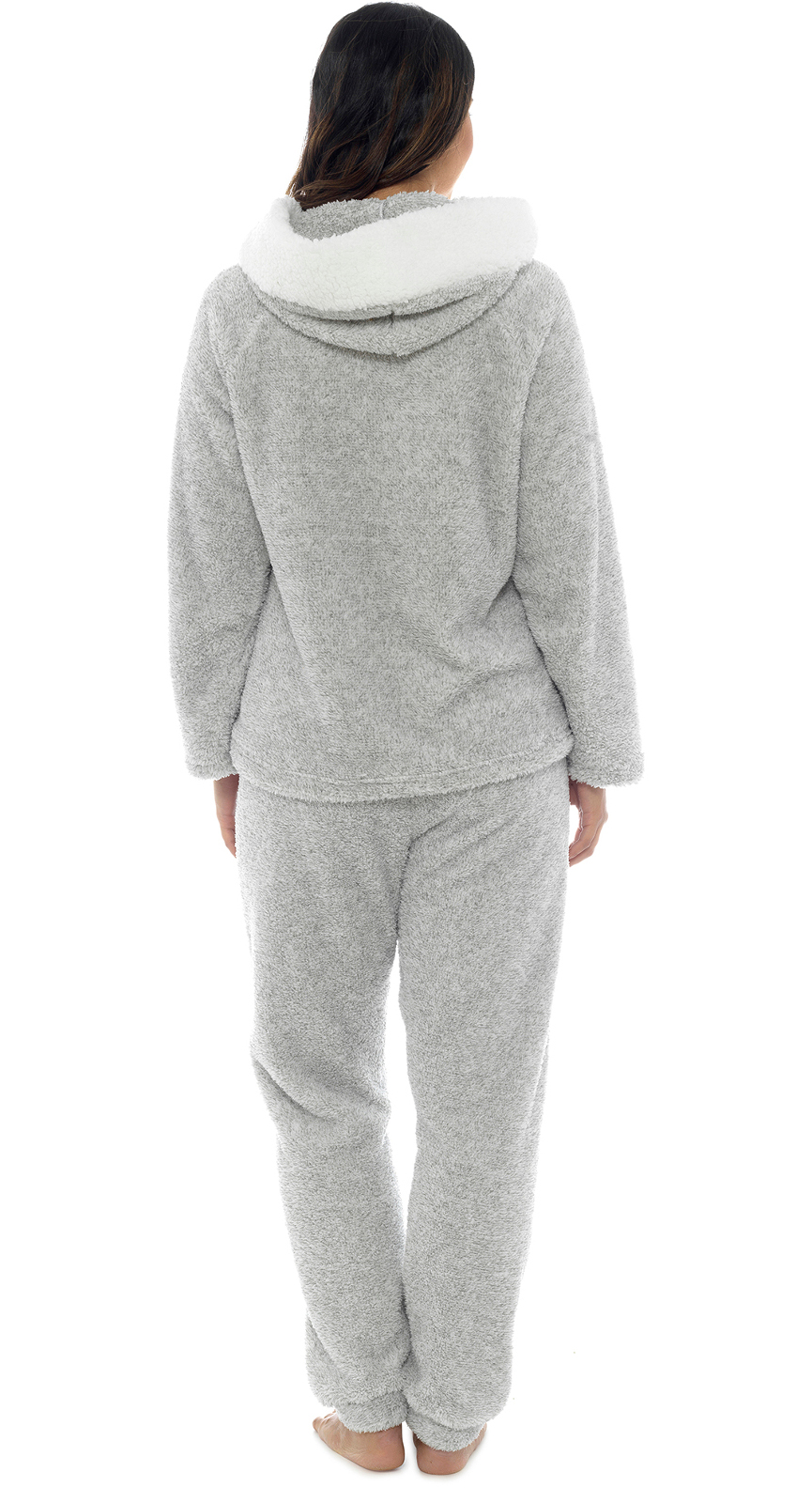 DiaryLook Women’s Fleece Pyjama Set – Soft Hoodie Lounge Wear, Winter Pajamas