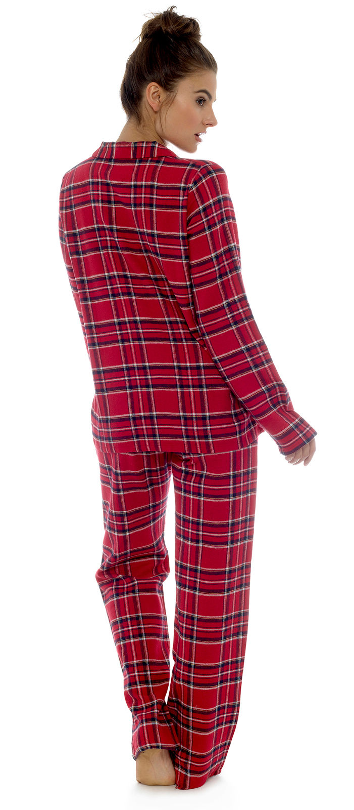 Luxury Womens Fleece Pyjamas Full Length Warm Winter Traditional Button Pjs Size