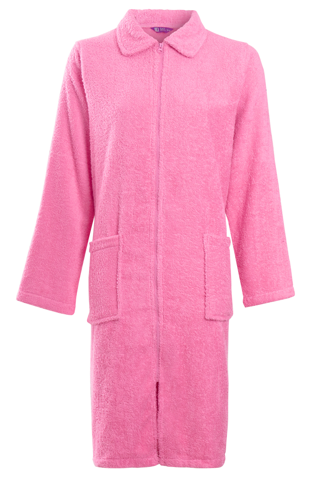 Womens 100 Cotton Zip Robe Dressing Gown Terry Towelling Shower Wrap