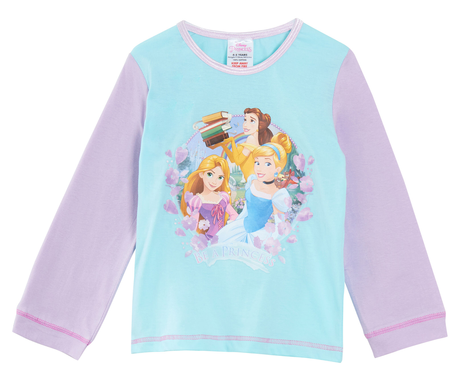 GIRLS NIGHTIE PYJAMAS DISNEY PRINCESS 2 3 4 5 /& 6 YEARS LONG SLEEVED