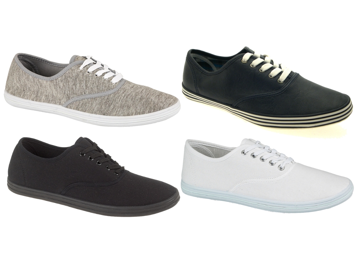 Mens Lambretta Lace Up Casual Canvas Shoes Mens Lambretta Lace Up Casual Canvas Shoes