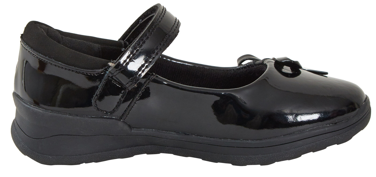 Girls Leather School Shoes Mary Jane Scuff Resistant Black Patent Party Shoes - Picture 18 of 23