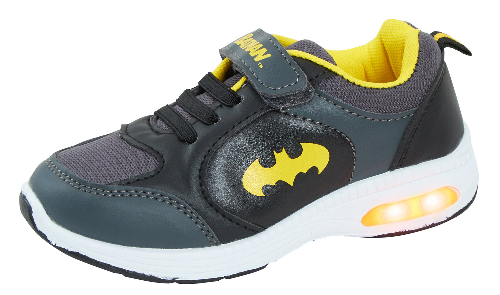 Batman Boys Light Up Sports Trainers Kids DC Comics Casual Skate Shoes ...