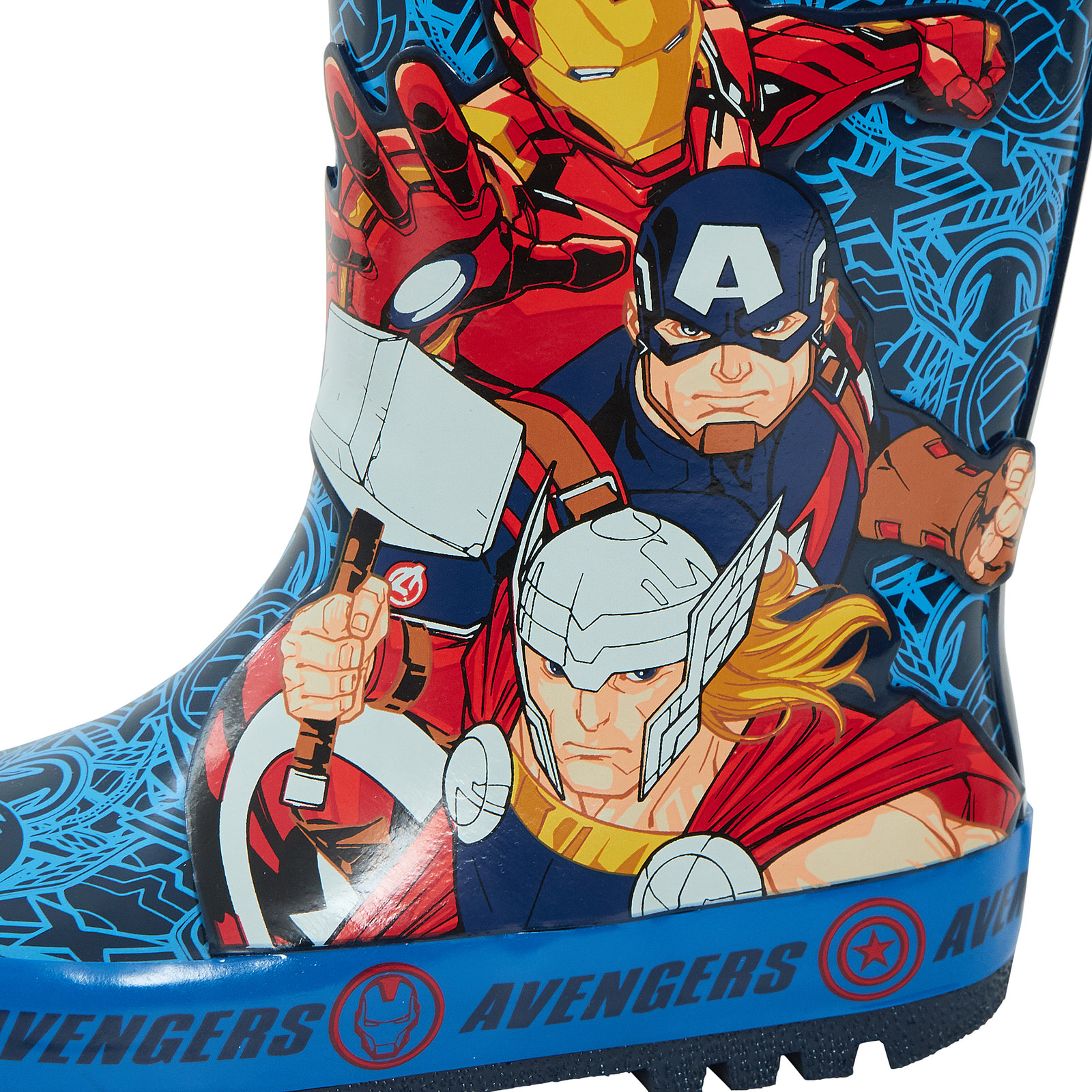 Marvel Avengers 3D Rubber Wellington Boots Kids Super Hero Snow Rain Wellies - Picture 12 of 20
