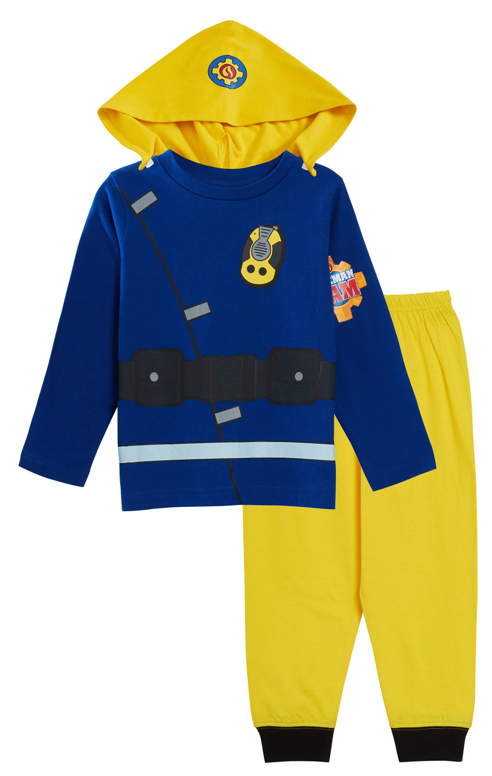 Boys Novelty Fireman Sam Dress Up Pyjamas Kids Full Length Character Pjs Size - Picture 52 of 68
