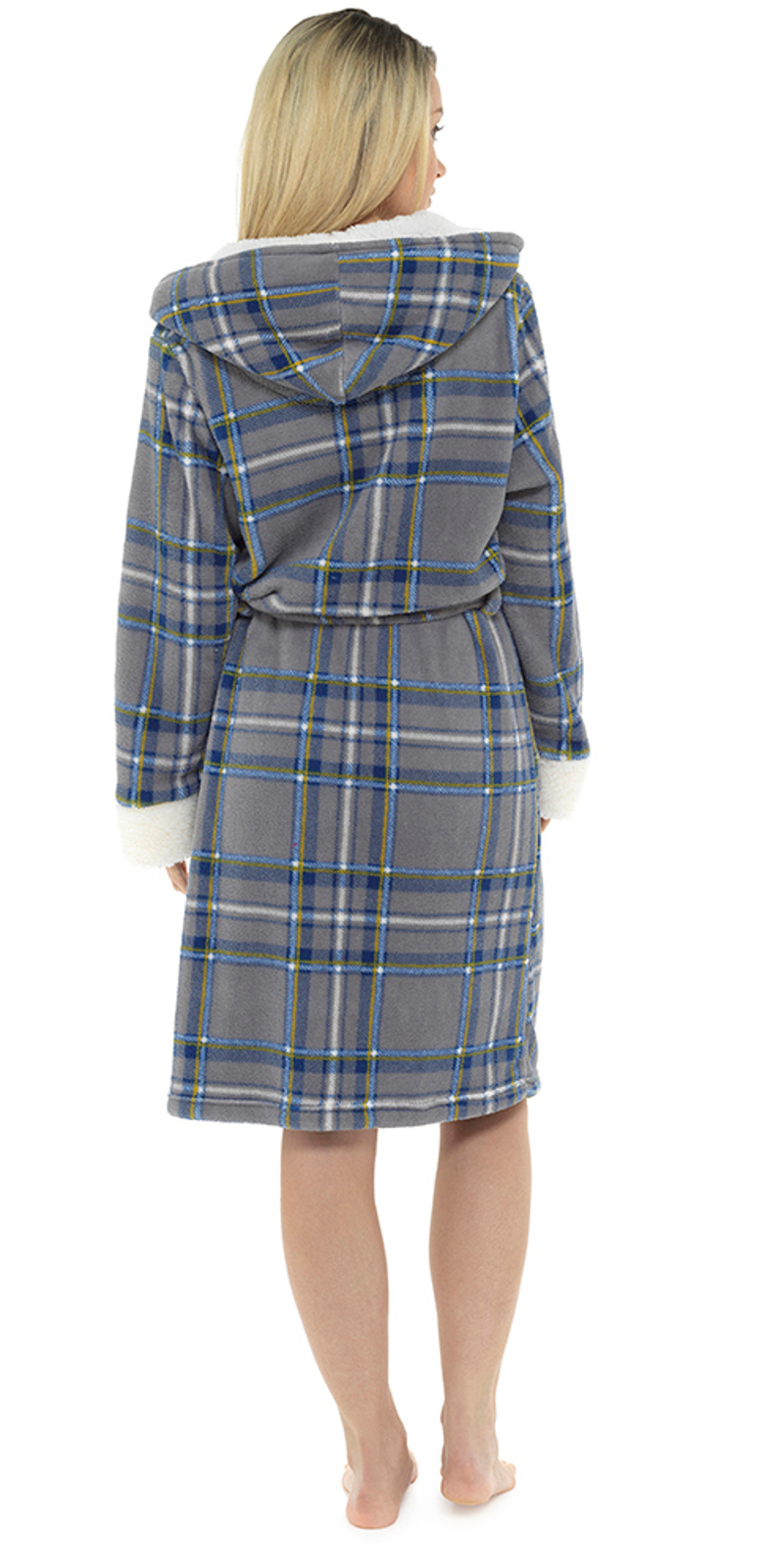 Womens Full Length Luxury Flannel Fleece Dressing Gown Bath Robe