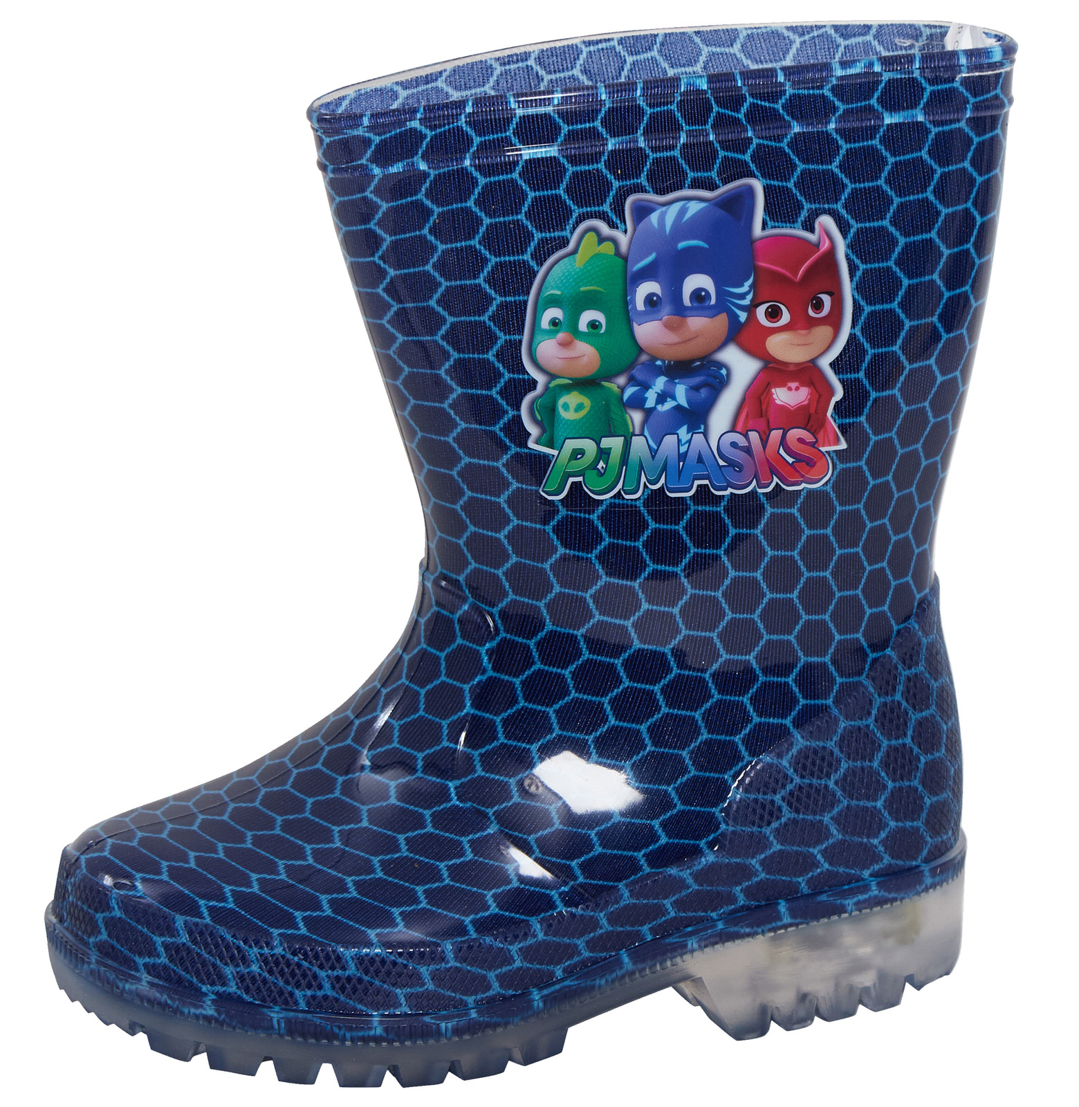 PJ Masks Boys Light Up Wellington Boots Kids Character Snow Rain Shoes