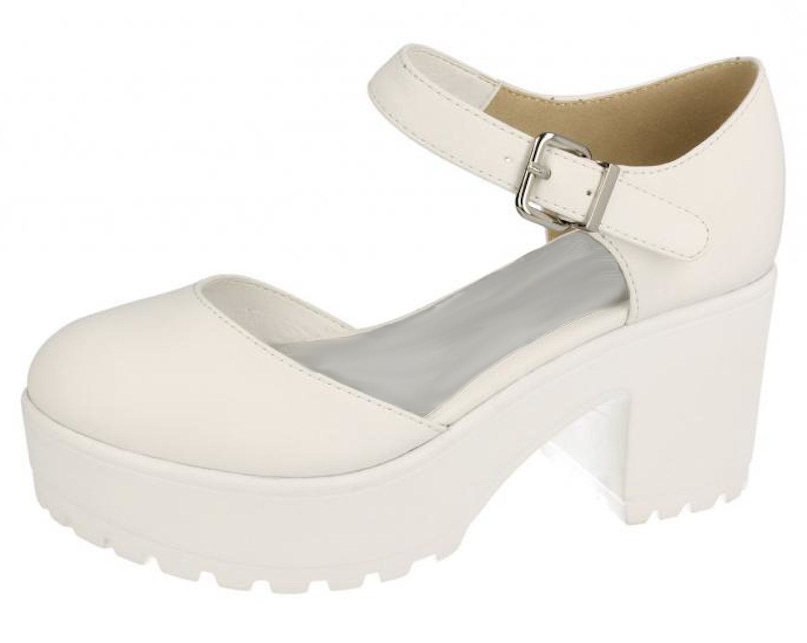 Girls Platform Chunky Low Block Heel Shoes Sandals Kids Closed Toe School Shoes