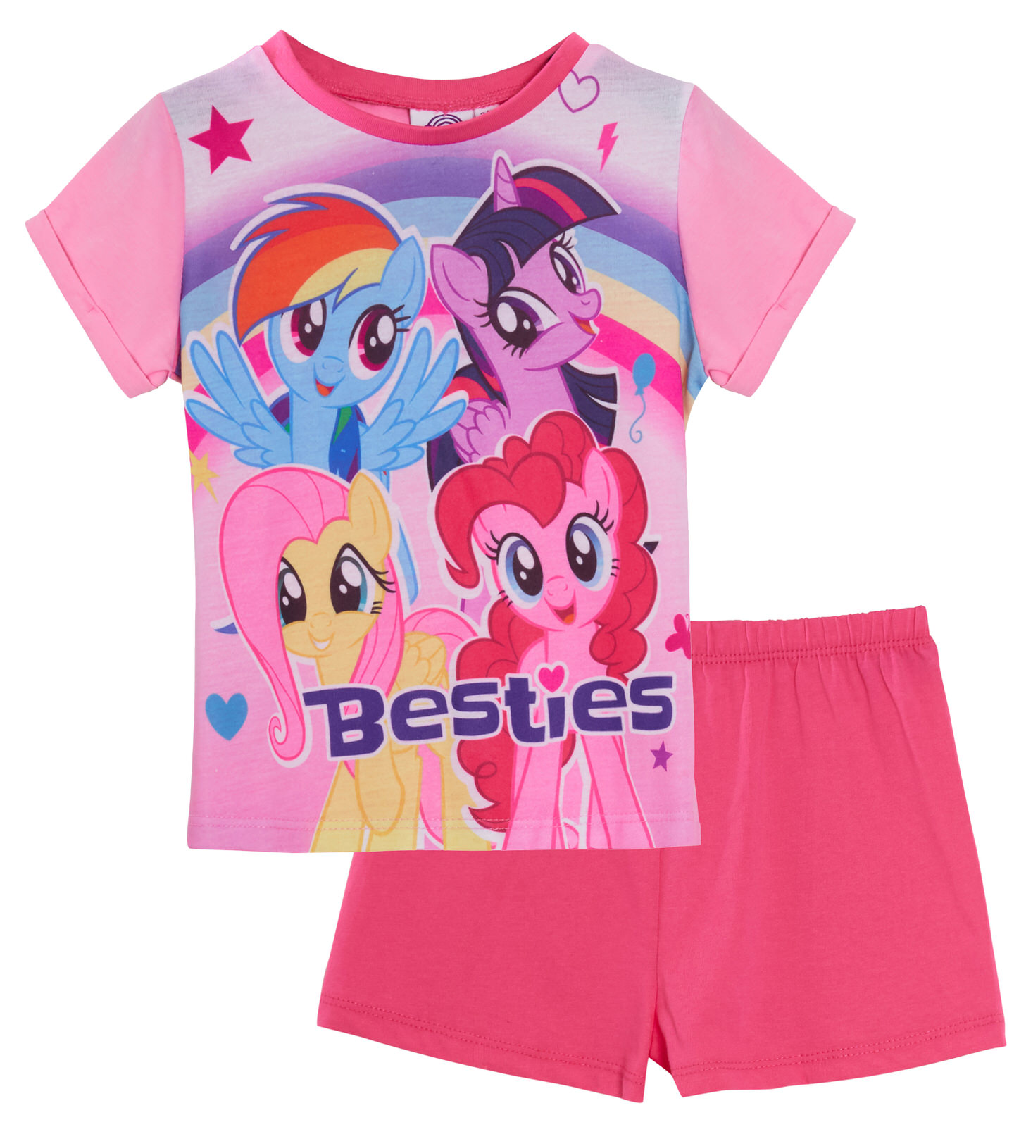 Girls My Little Pony Pyjamas Short 2 Piece Pjs Childrens Pyjama Set Kids Size 