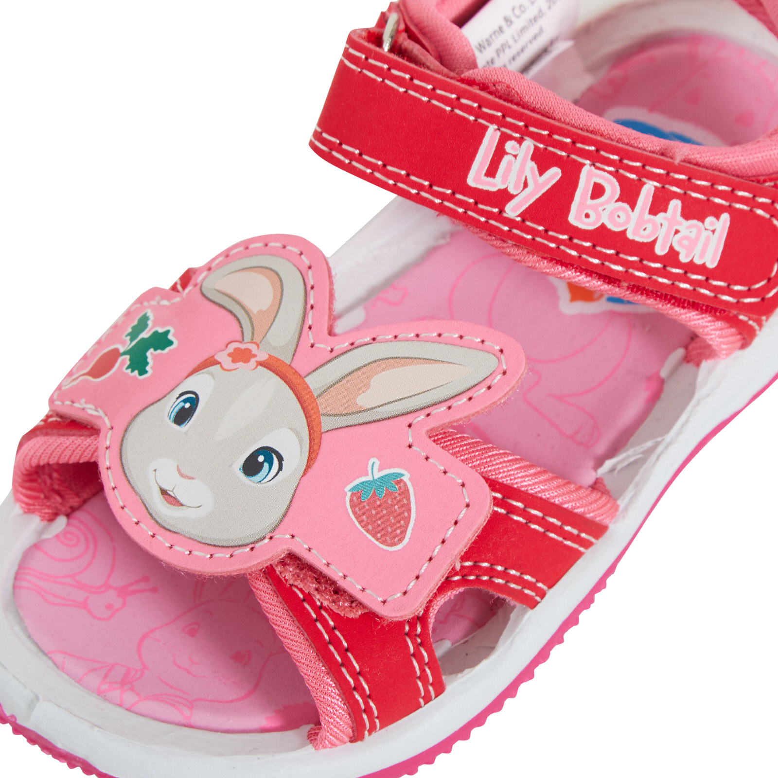 Girls Lily Bobtail Sports Sandals Kids 3D Bunny Rabbit Tail Summer Open Shoes - Picture 8 of 18