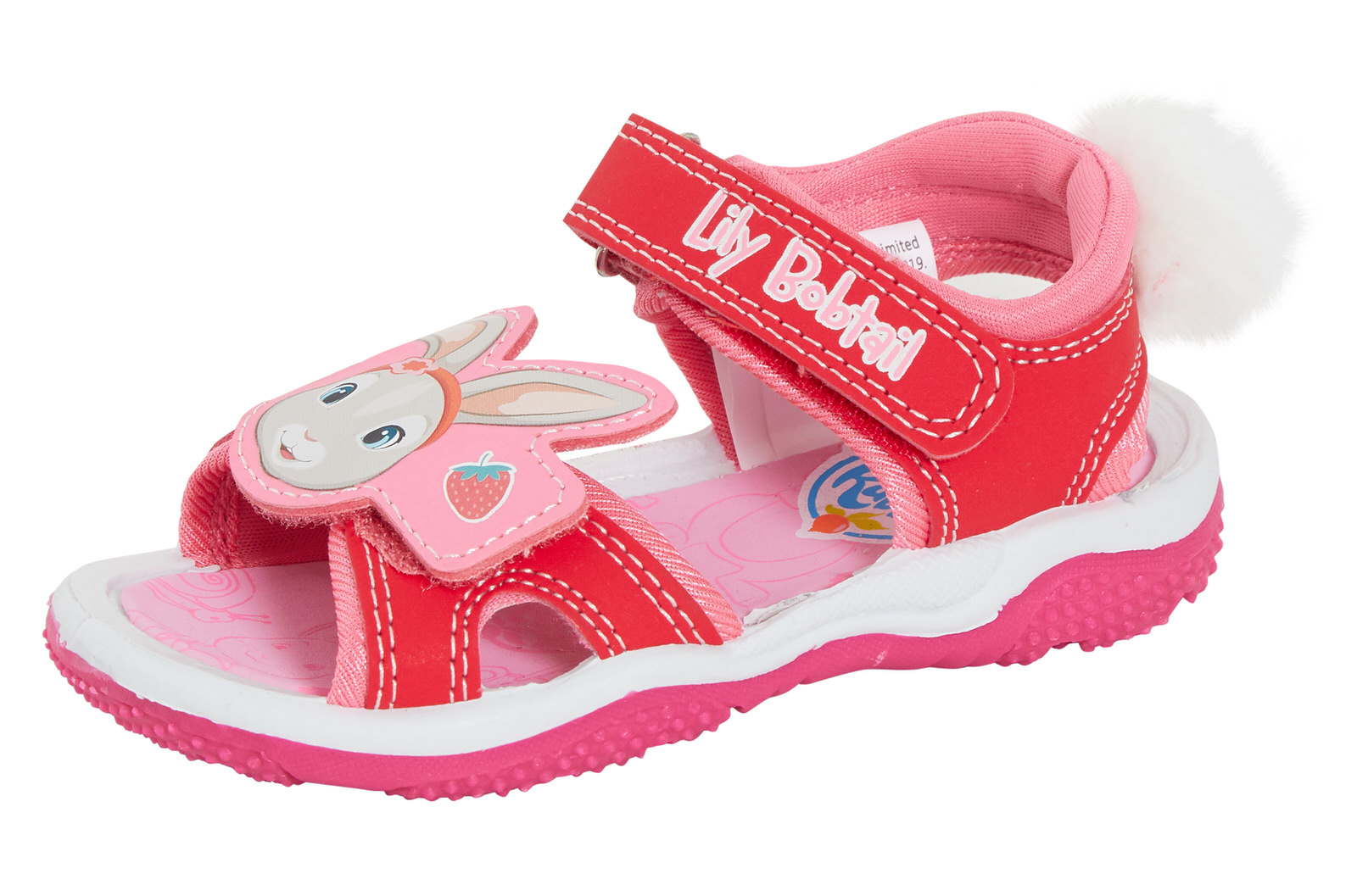 Girls Lily Bobtail Sports Sandals Kids 3D Bunny Rabbit Tail Summer Open Shoes - Picture 13 of 18