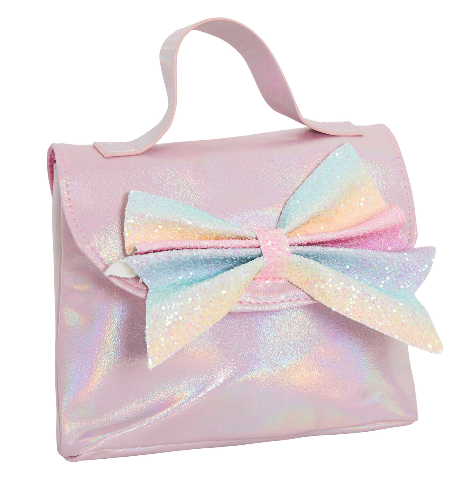 Handbag Matching Bag Set Ballet Pumps Girls Rainbow Glitter Bow Party Shoes