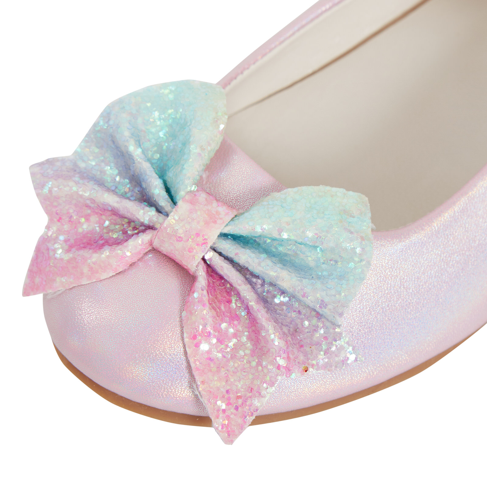 Handbag Matching Bag Set Ballet Pumps Girls Rainbow Glitter Bow Party Shoes