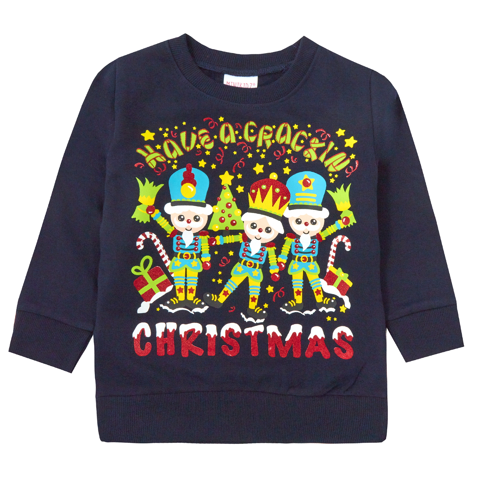 Girls Boys Christmas Jumpers For Kids 100% Cotton Sweater Novelty Xmas Tops     